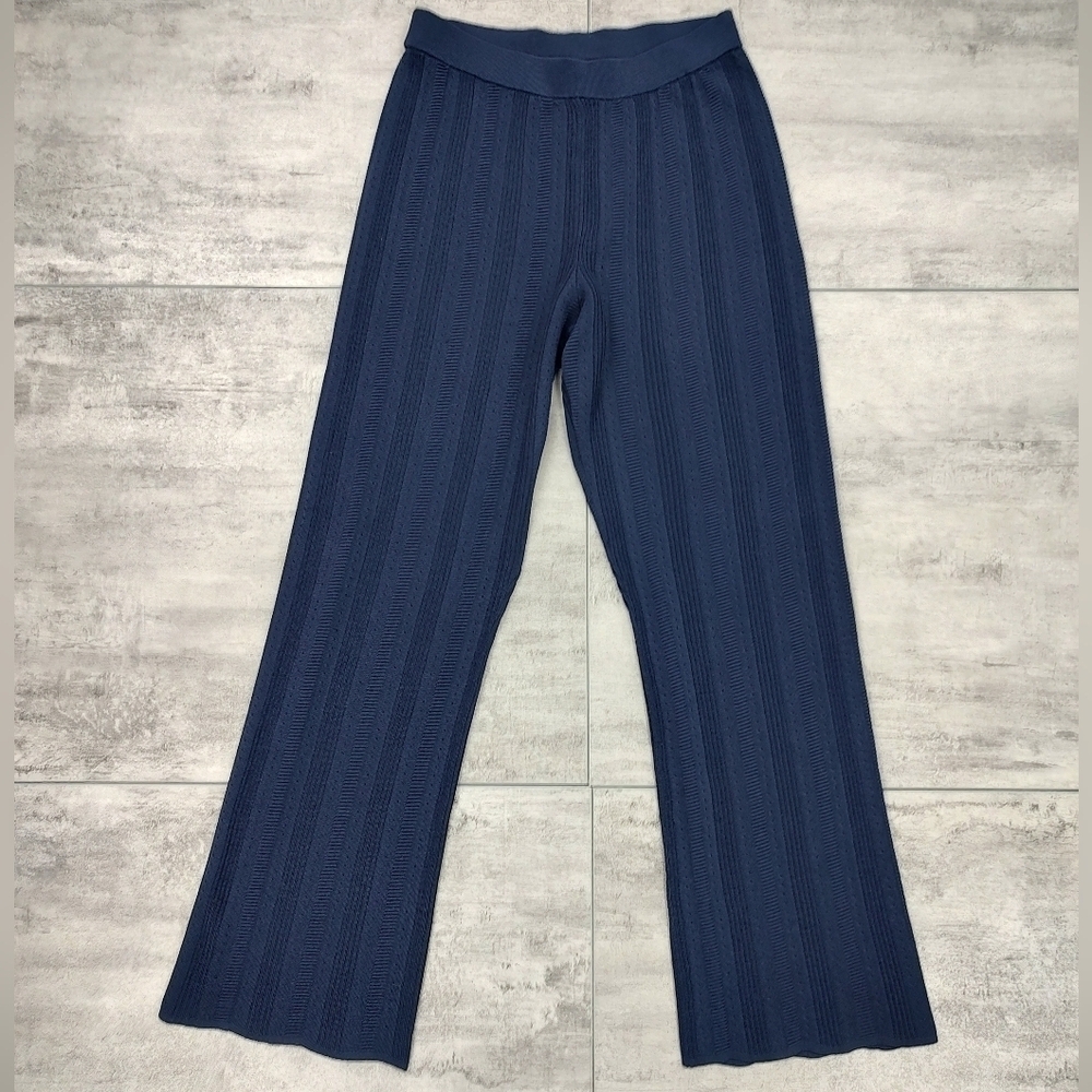 Carlisle New York Women's Navy Blue Knit Stretch Pants Leggings Size Small